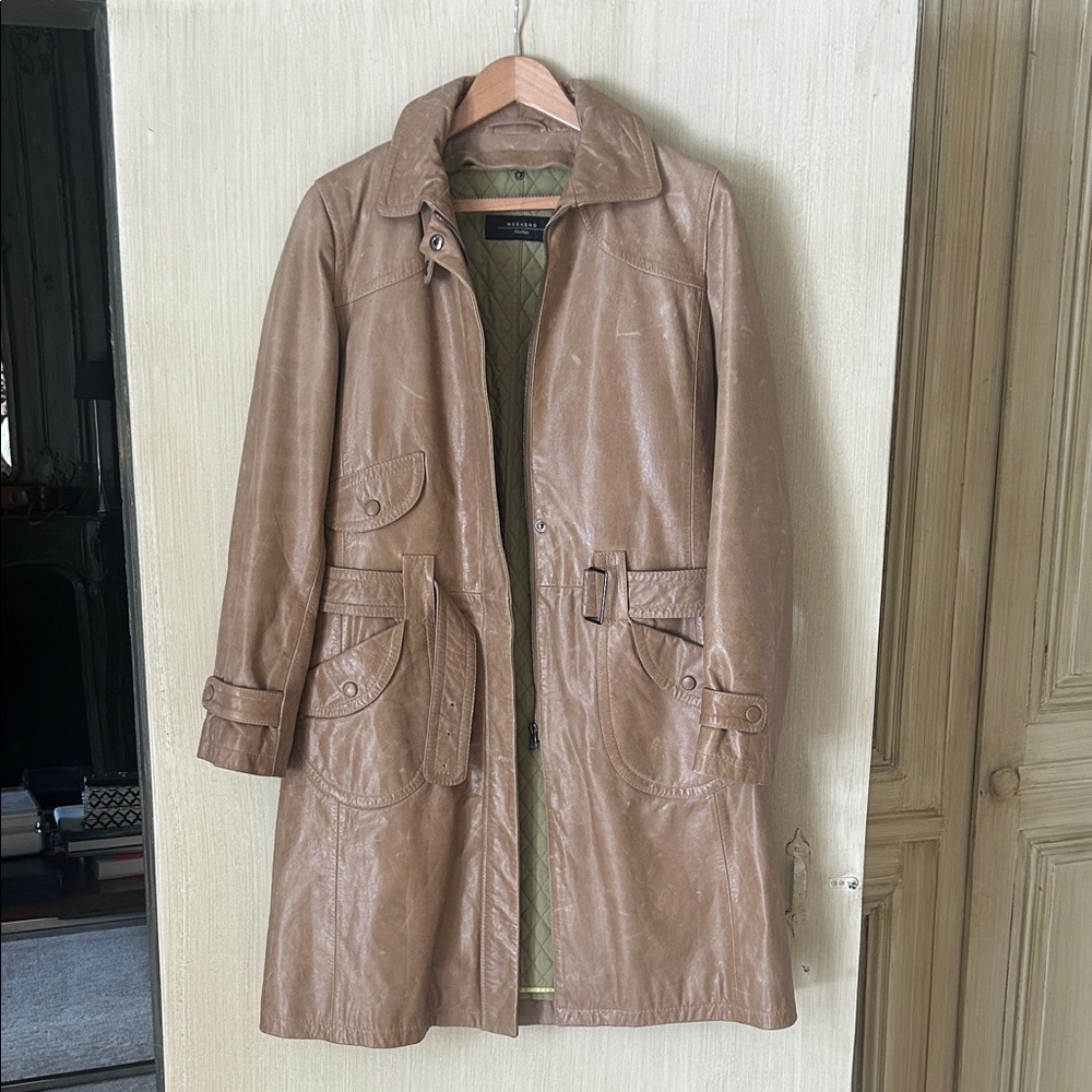 Carolyn Bassett Kennedy style -Max Mara Weekend - 1999 Leather Women's Coat